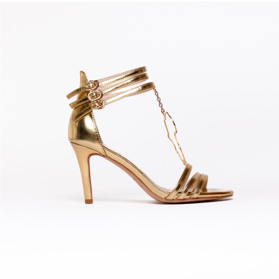 Heeled Sandals Africanqueen Shiny Gold