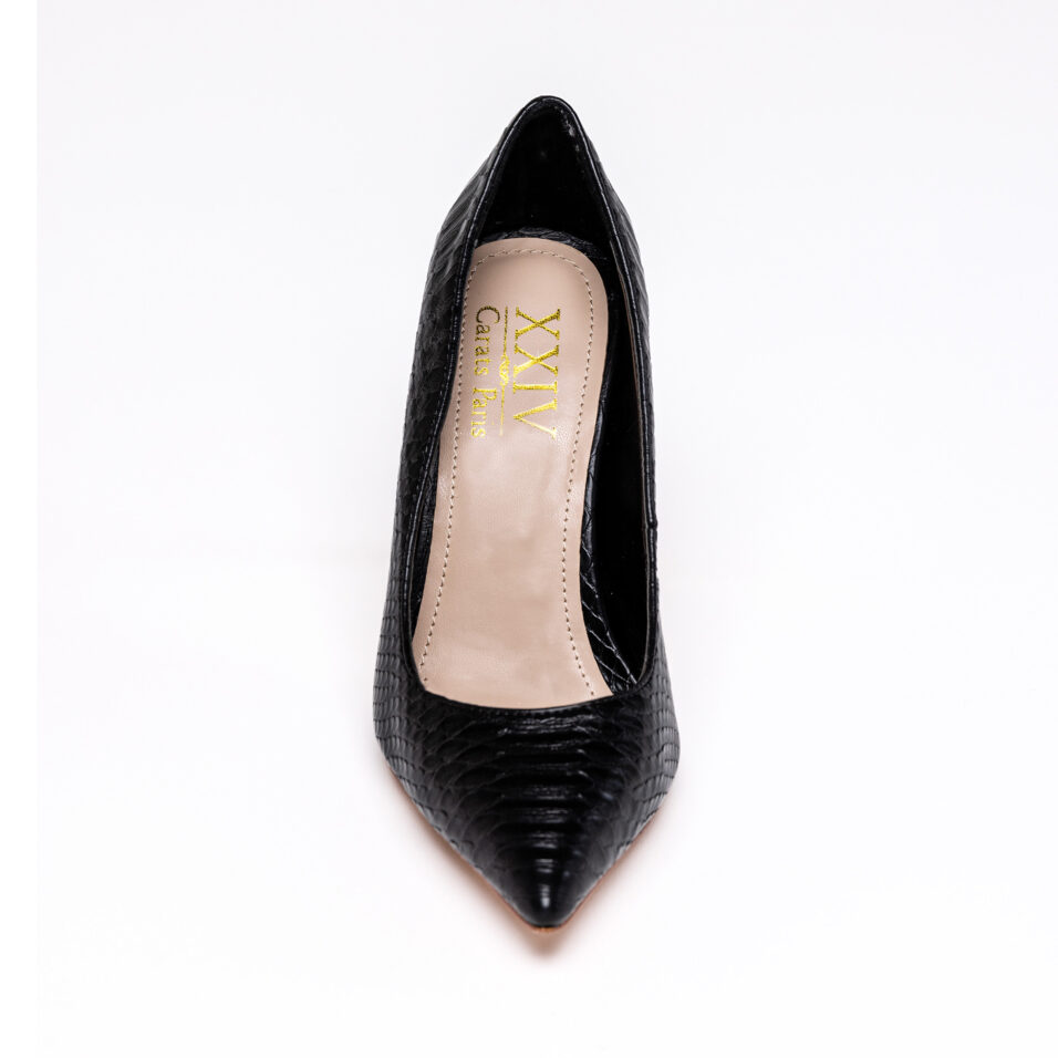 Serpentine* Black Pump with Golden Heels